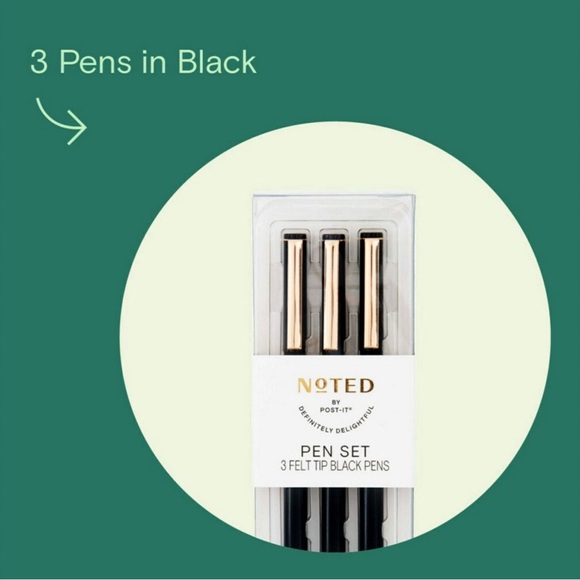 COPY - NOTED Post-It Pens 3pk Black - Picture 3 of 3